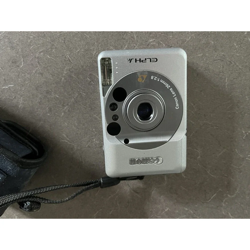 Canon Elph Jr 35mm Film Camera with strap and carry case